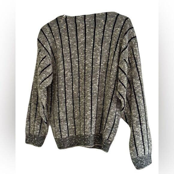 Lucia Vintage Wool-Blend Sweater, Black & White, Medium - Picture 4 of 6